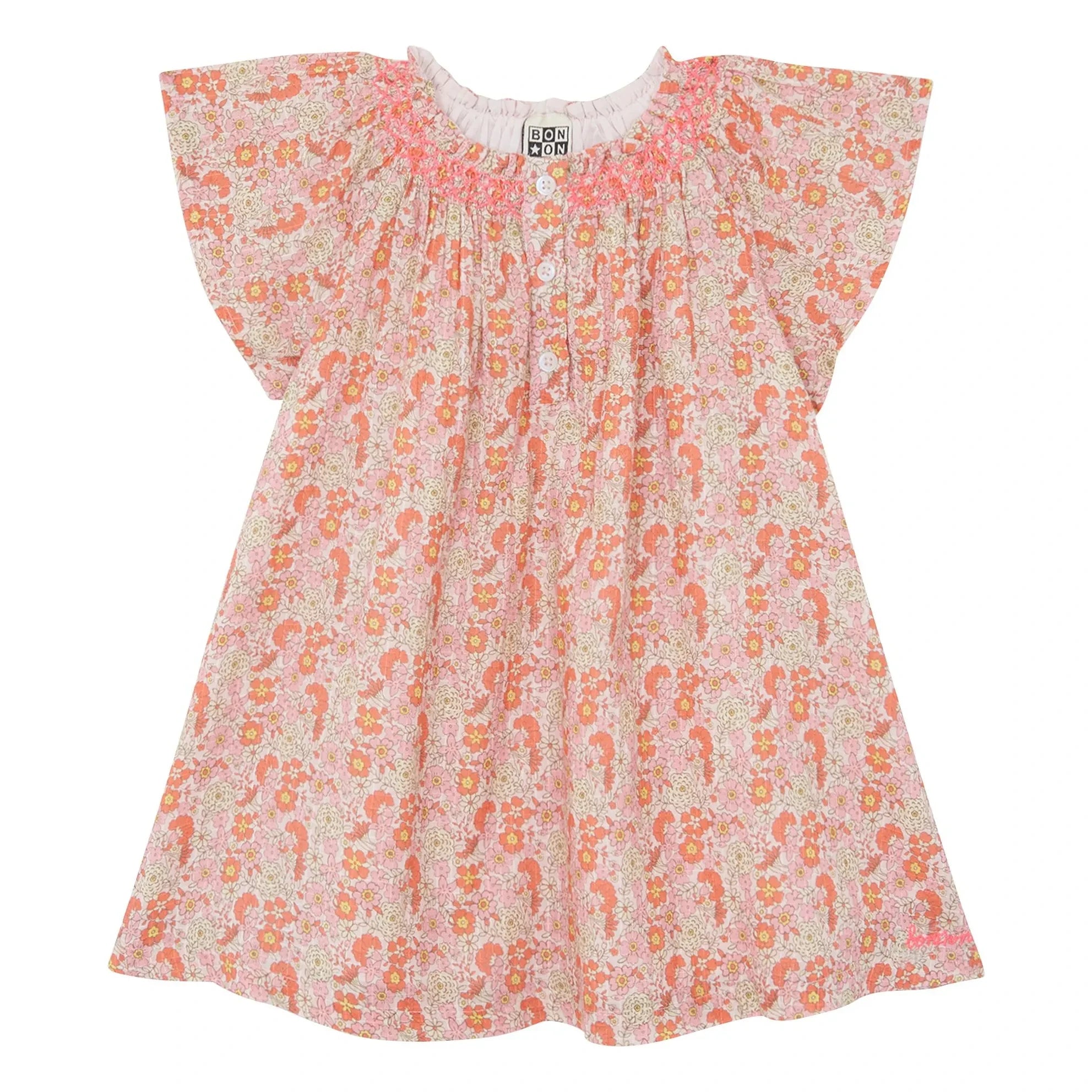 Bonton - Noisette Fleurie Smocked Dress | Pink