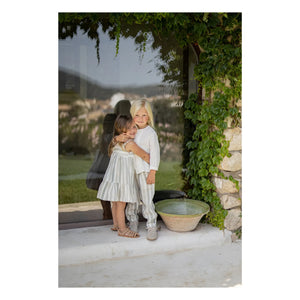 1+ in the family - Striped Linen Calonge Dress | Ecru