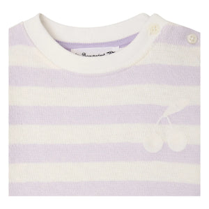 Bonpoint - Cherry Stripe T-shirt | Ecru