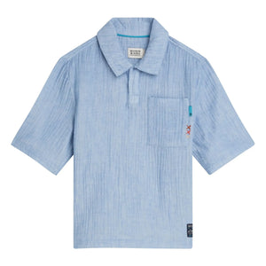 Scotch & Soda - Polo Chambray Shirt | Light Blue