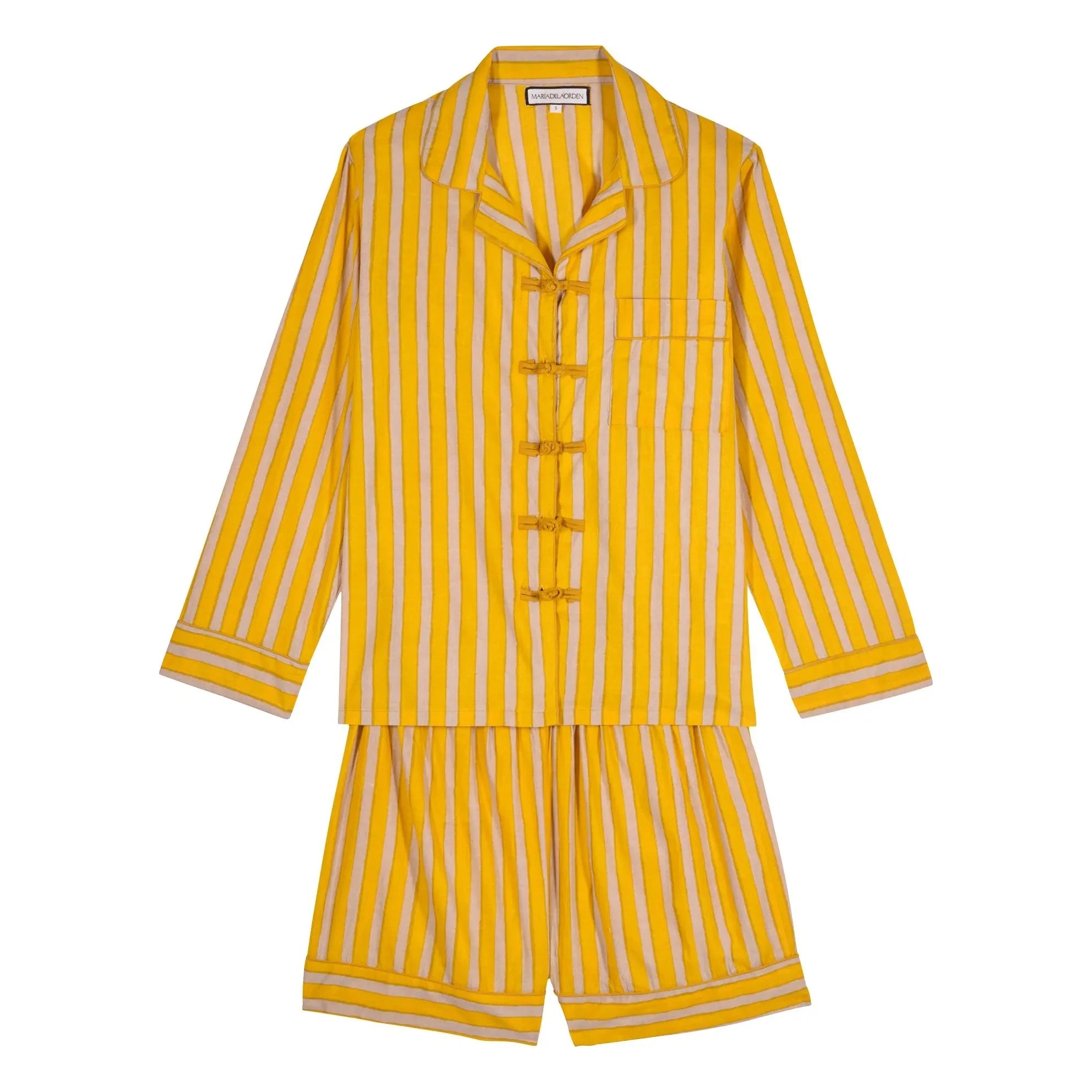 Maria de la Orden - Cali Cotton Striped Pajamas | Yellow