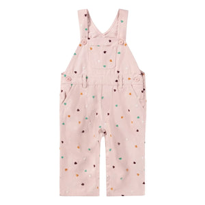 Molo - Sora organik pamuk kalp işlemeli salopet | Pudra pembe