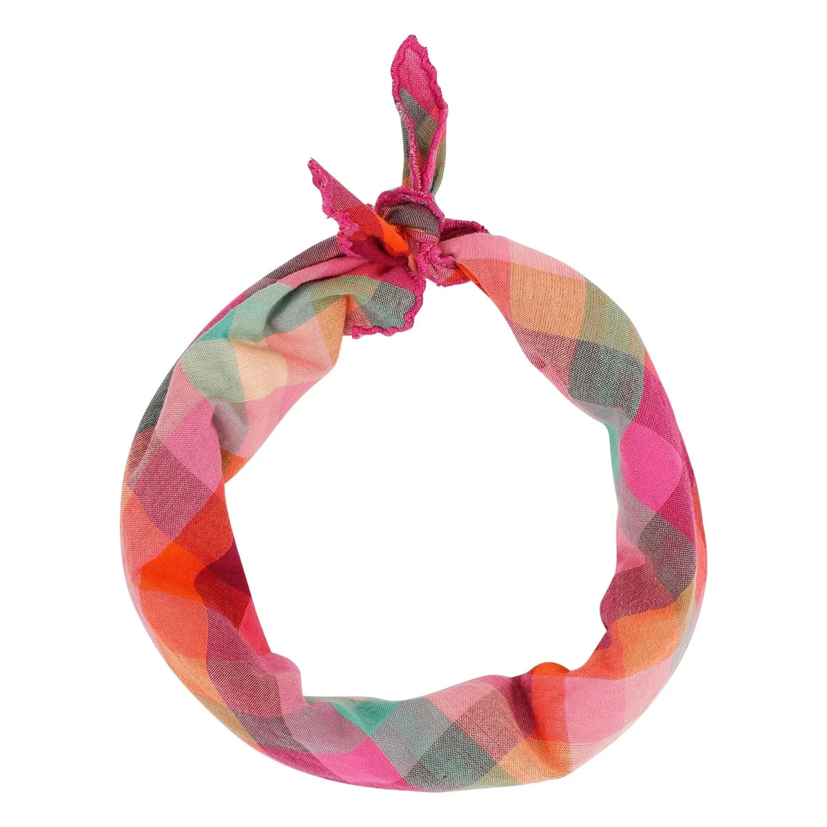 Jenest - Organic Cotton Checkered Bandana | Fuchsia