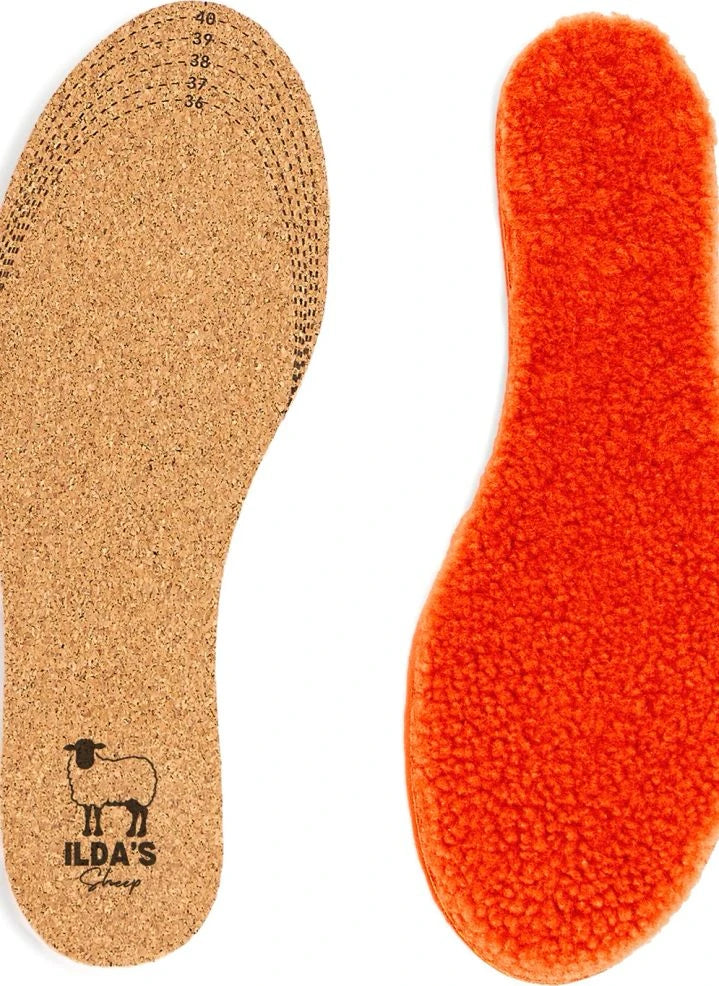 ILDA'S sheep - Merino Wool and Cork Sole | Orange