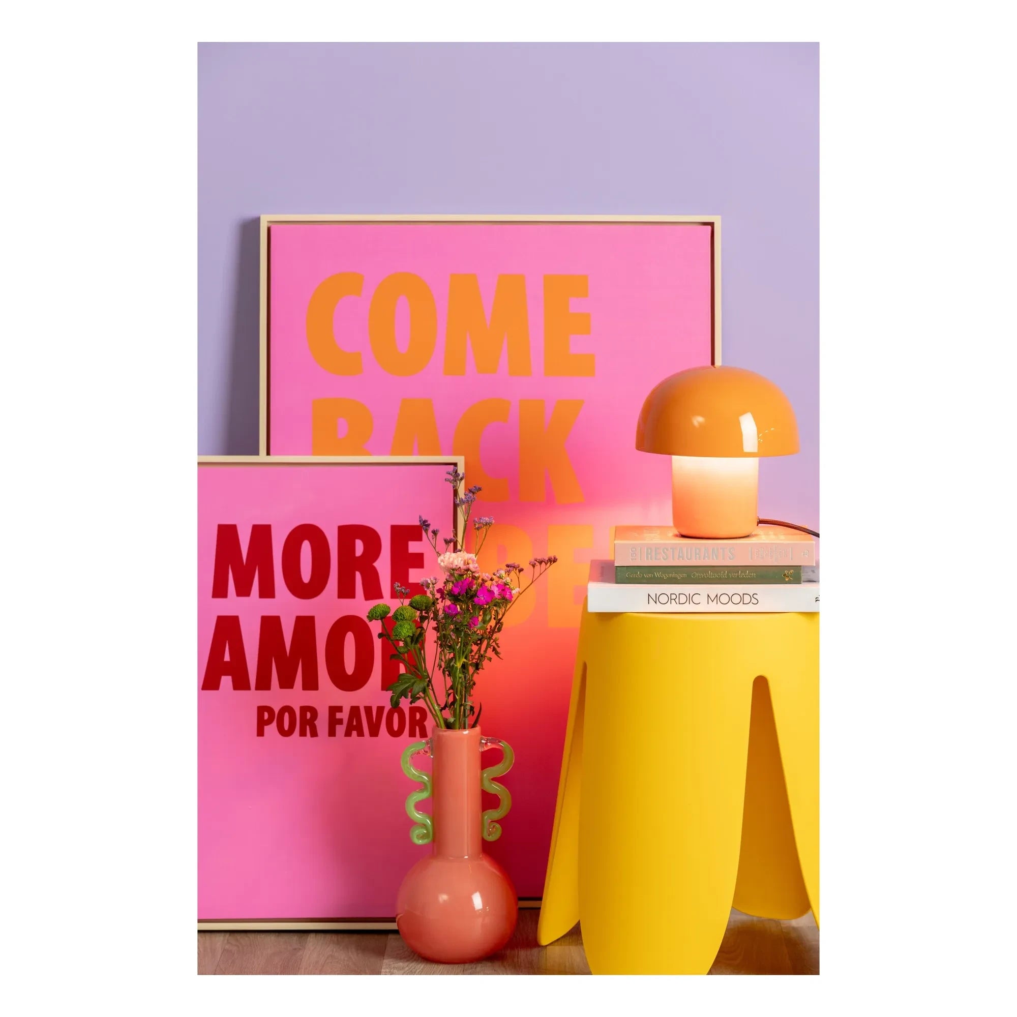 Present Time - Mini Chubby Mushroom Table Lamp | Orange