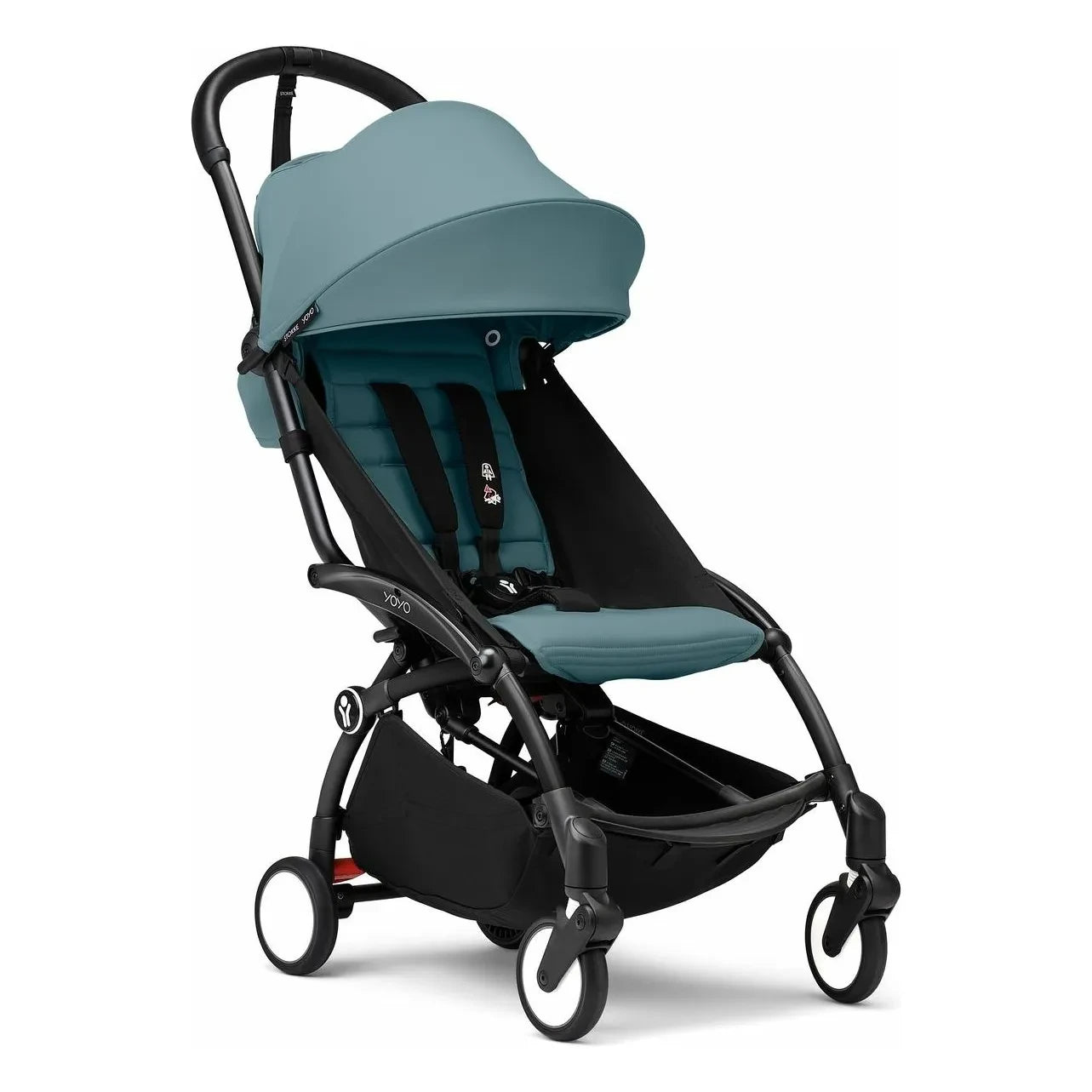 Stokke® - YOYO³ Full Baby Stroller 0+ and 6+ Black Frame | Aqua