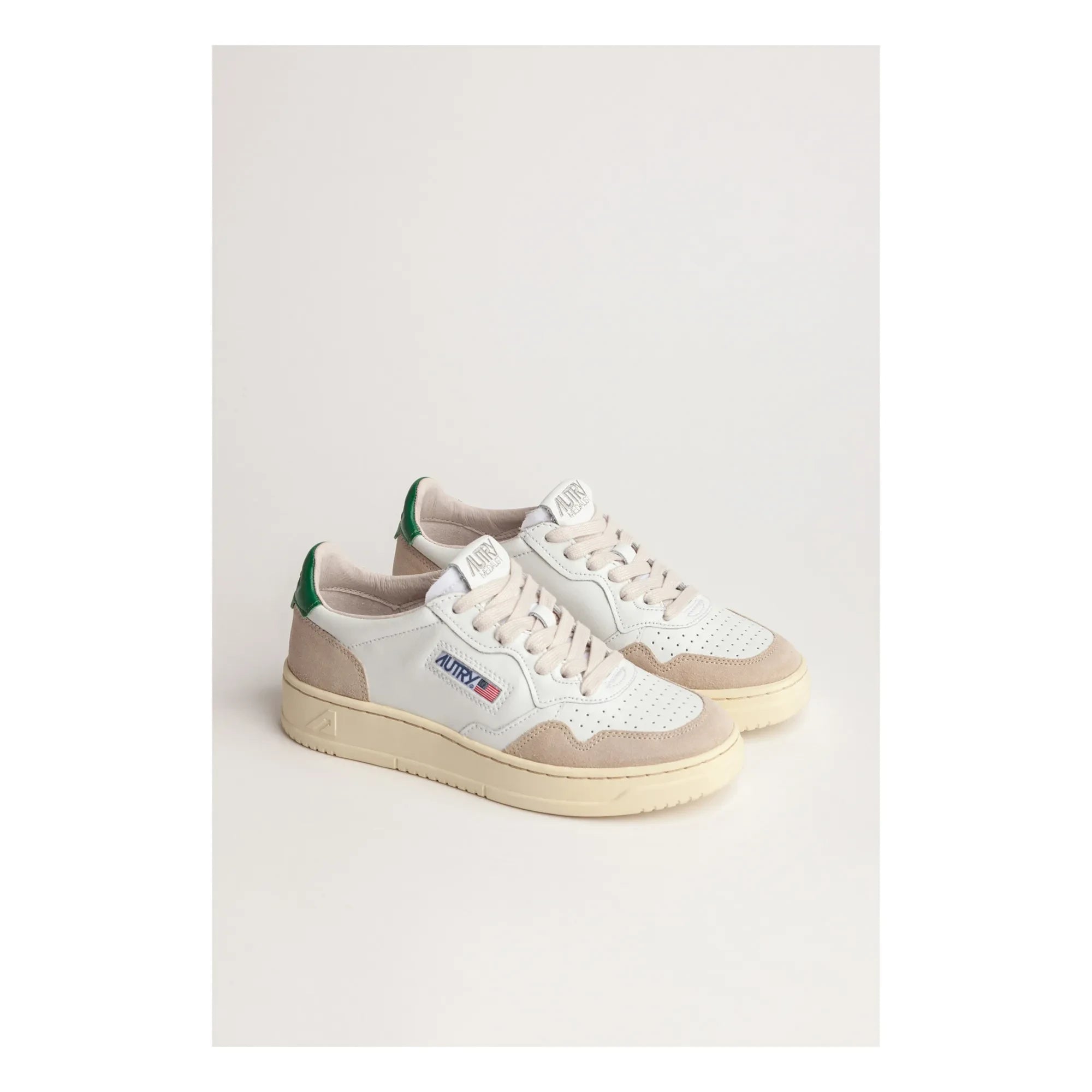 Autry - Medalist Low Heel Leather/Suede Sneakers | Green