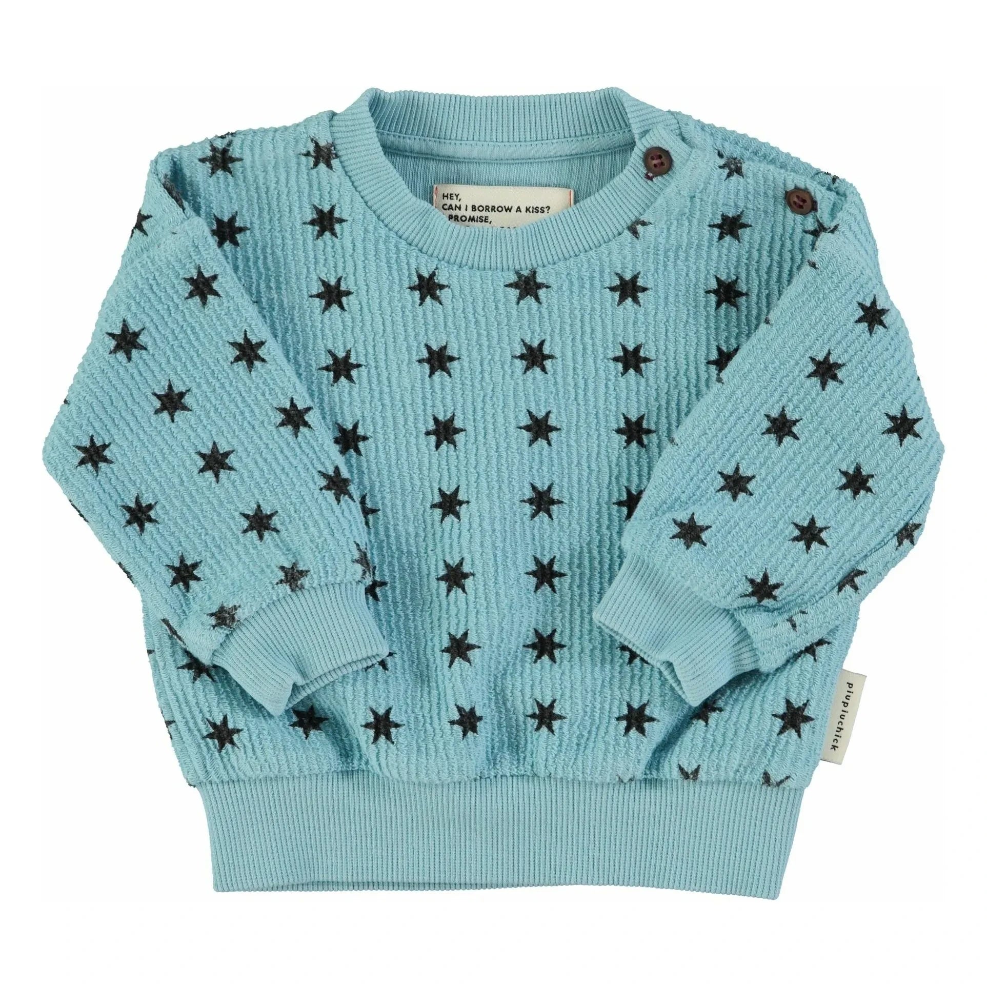 Piupiuchick - Striped Star Sweatshirt Organic Cotton | Blue