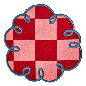 Bitossi - Dama Rosa Checkered Coaster - Set of 2 | Red
