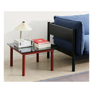 Hay - Kofi Glass Side Table, Oak Base | Red