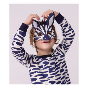 Petit Bateau - Zebra Pajama and Mask Set | Ecru