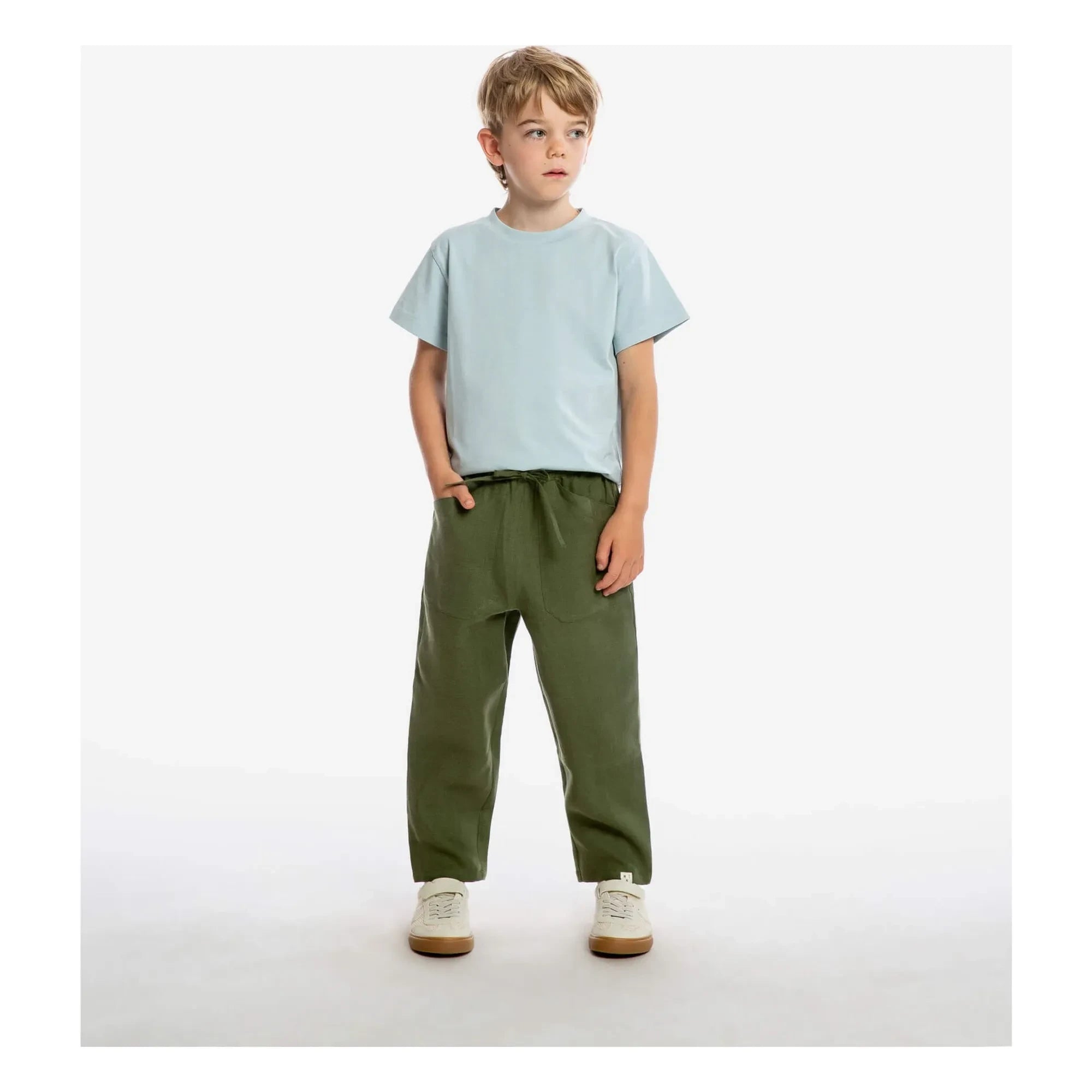 Matona - Garden Linen Pants | Olive Green