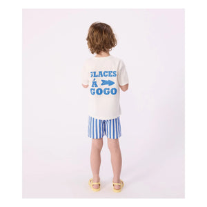 Petit Bateau - Recycled Fiber Striped Swim Shorts | Blue