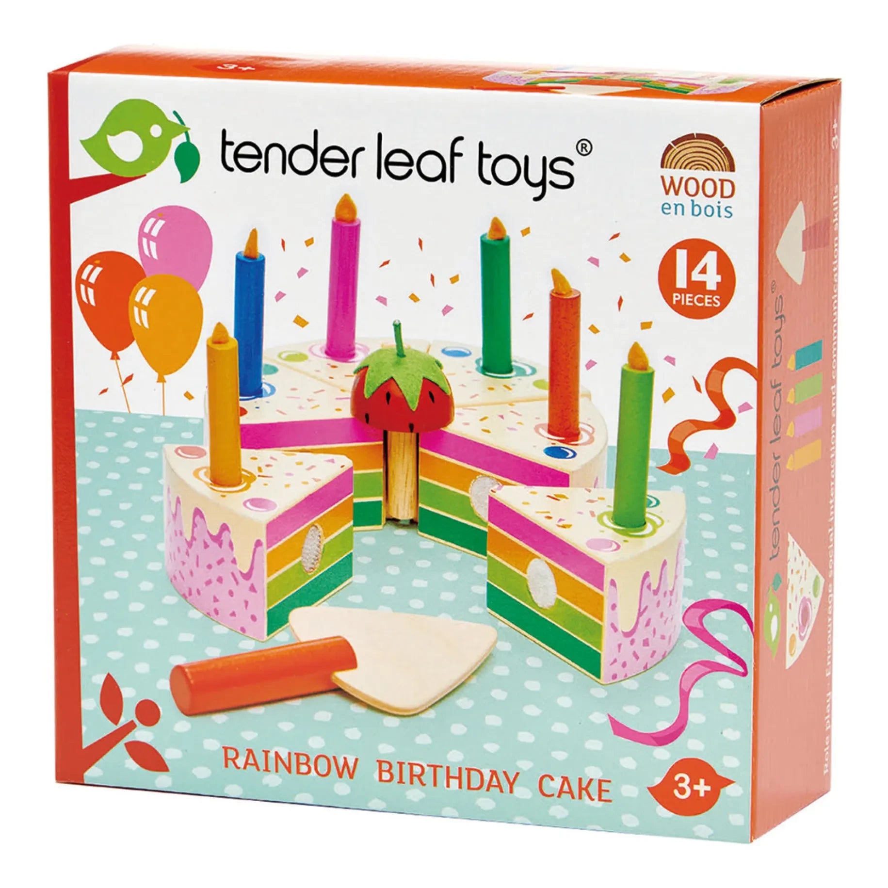Tender Leaf Toys - Ahşap Gökkuşağı Doğum Günü Pastası