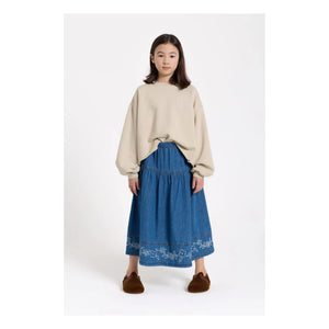 Hundred Pieces - Cally Embroidered Skirt | Denim Blue