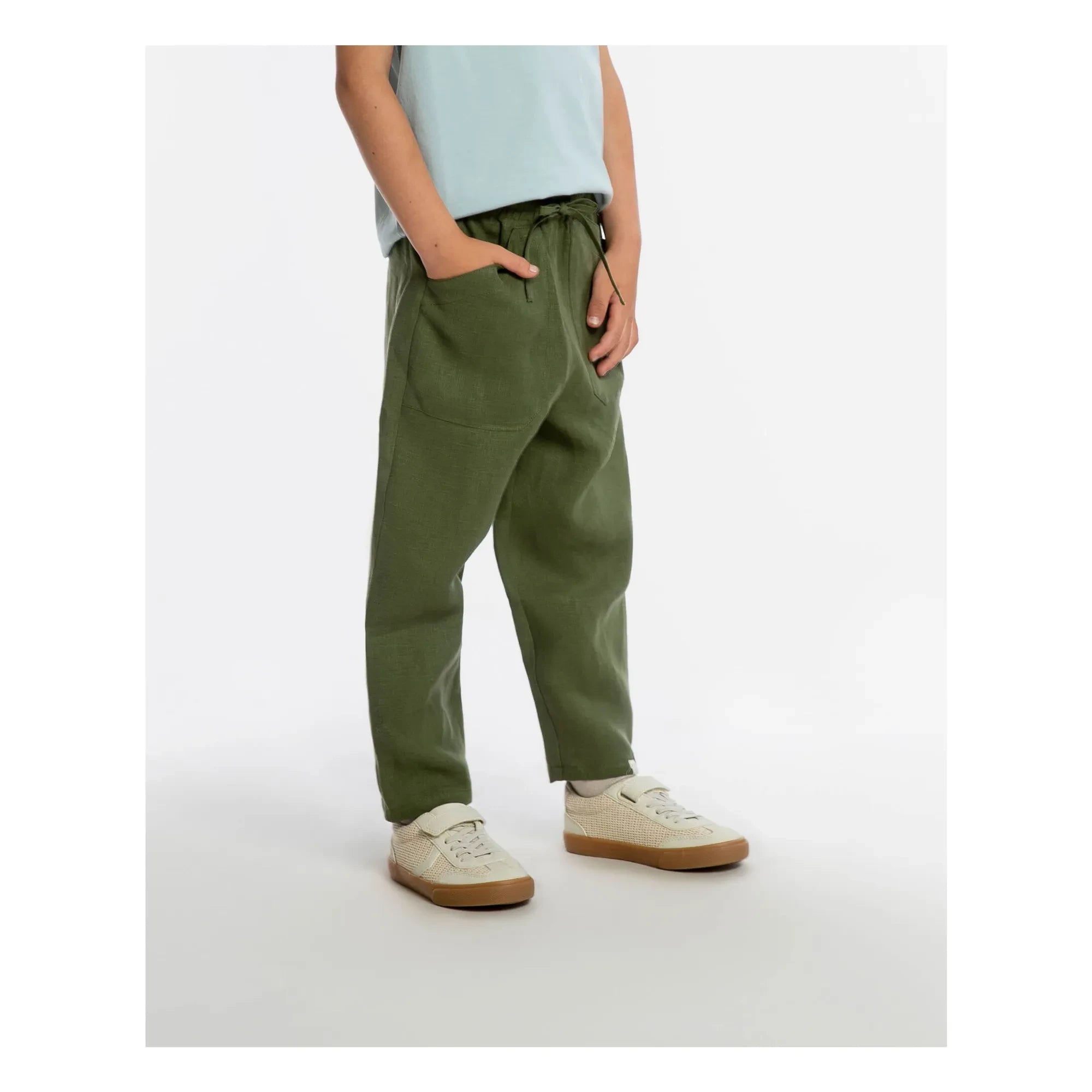 Matona - Garden Linen Pants | Olive Green
