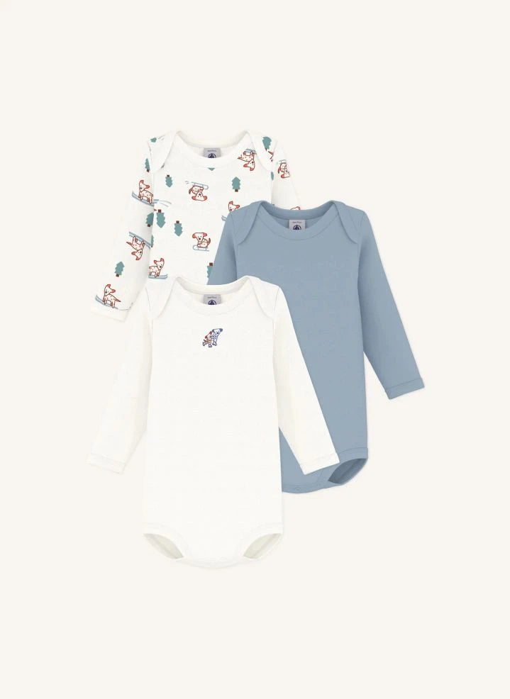 Petit Bateau - Set of 3 Organic Cotton Dog T-Shirts | White