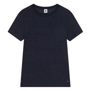 Petit Bateau - Linen Jersey T-Shirt | Navy Blue