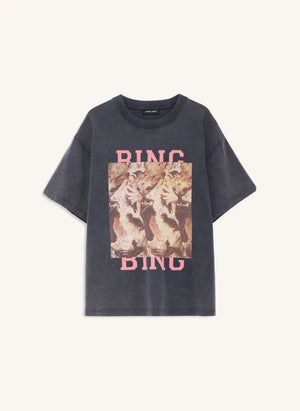 Anine Bing - Cade Tiger Cotton T-Shirt | Black