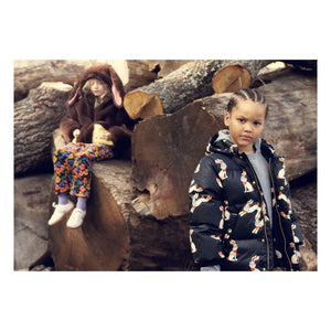 Mini Rodini - Lapins Geri Dönüştürülmüş Elyaf Dolgulu Mont | Siyah