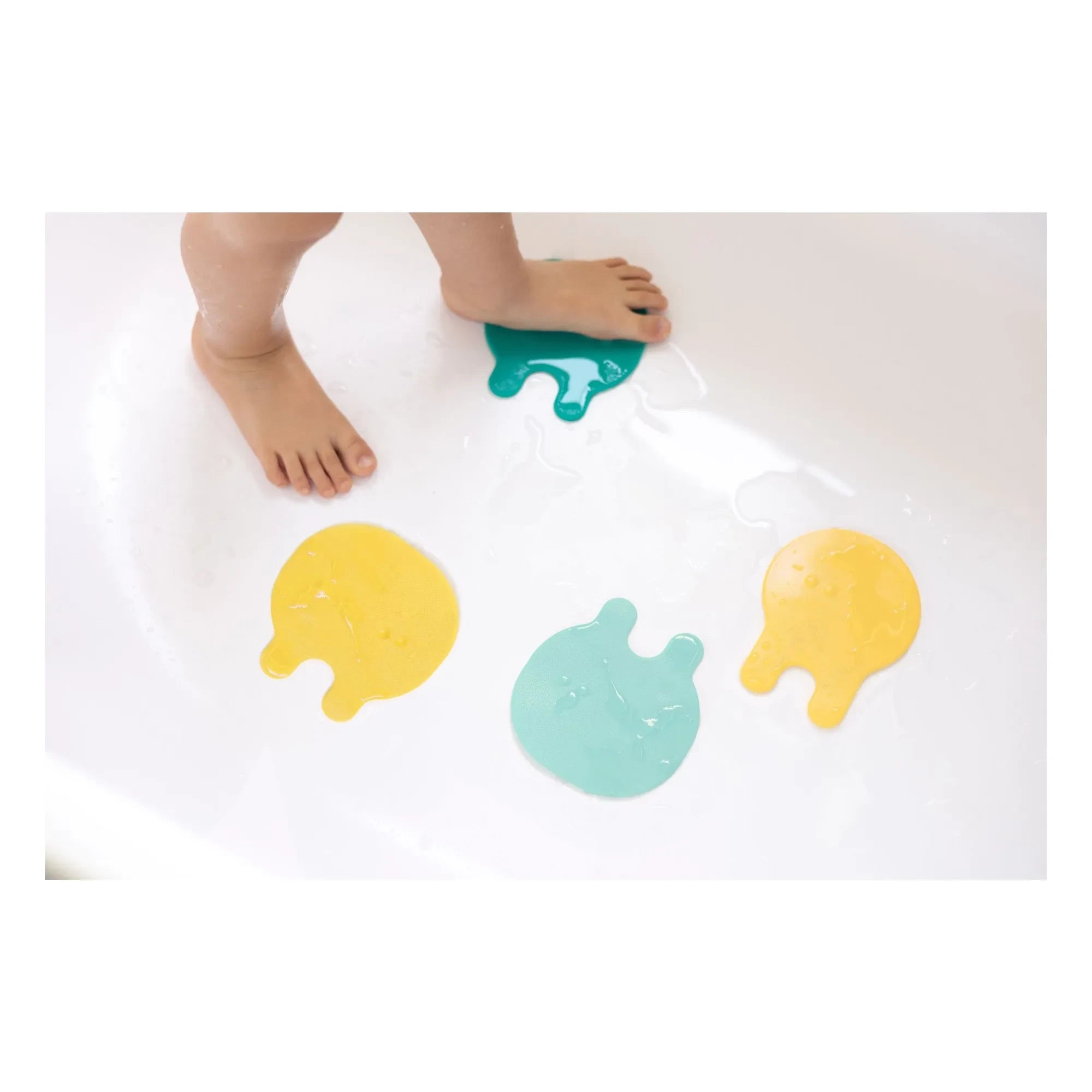 Quut - Grippi bath mats - Set of 8 | Yellow