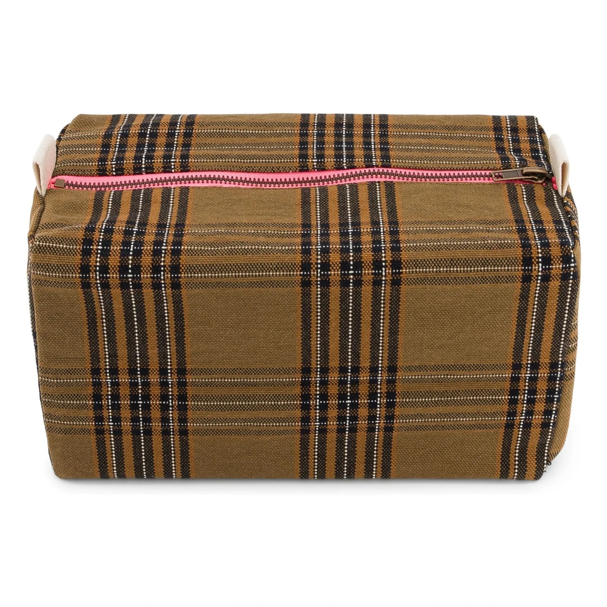 Rose in April - Vic Tartan Makeup Bag | Brown