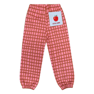Sticky Lemon - Lemon plaid joggers | Powder pink