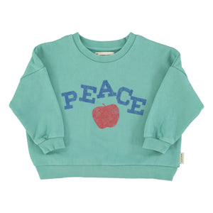 Piupiuchick - Peace Organic Cotton Sweatshirt | Turquoise