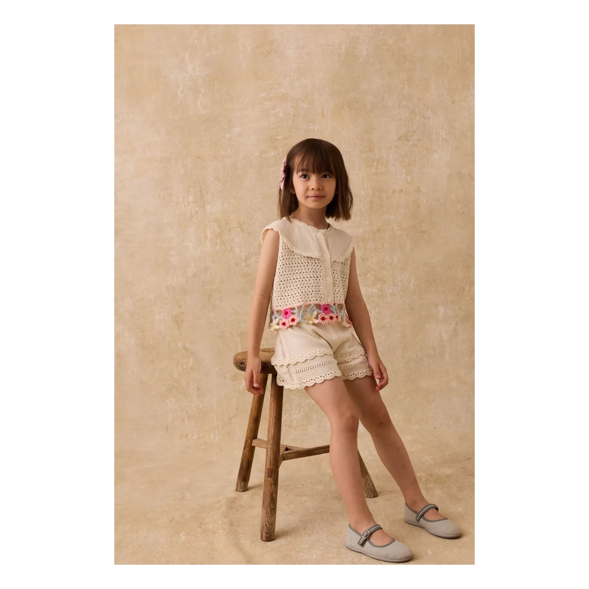Louise Misha - Elea Maille Embroidered Top | Cream