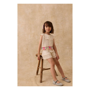 Louise Misha - Elea Maille Embroidered Top | Cream