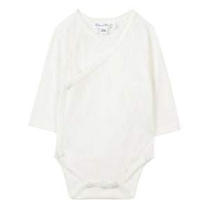 Tartine et Chocolat - Organic Cotton Cross-Over Pointelle Baby Body | Ecru
