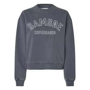 Samsoe Samsoe - Savan organik pamuk sweatshirt | Gri mavi