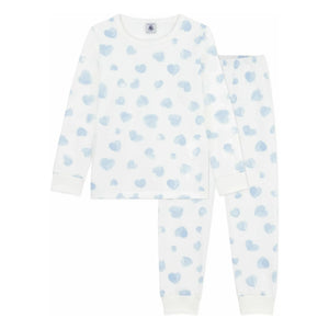 Petit Bateau - Organic Cotton Dyed Heart Pajamas | White