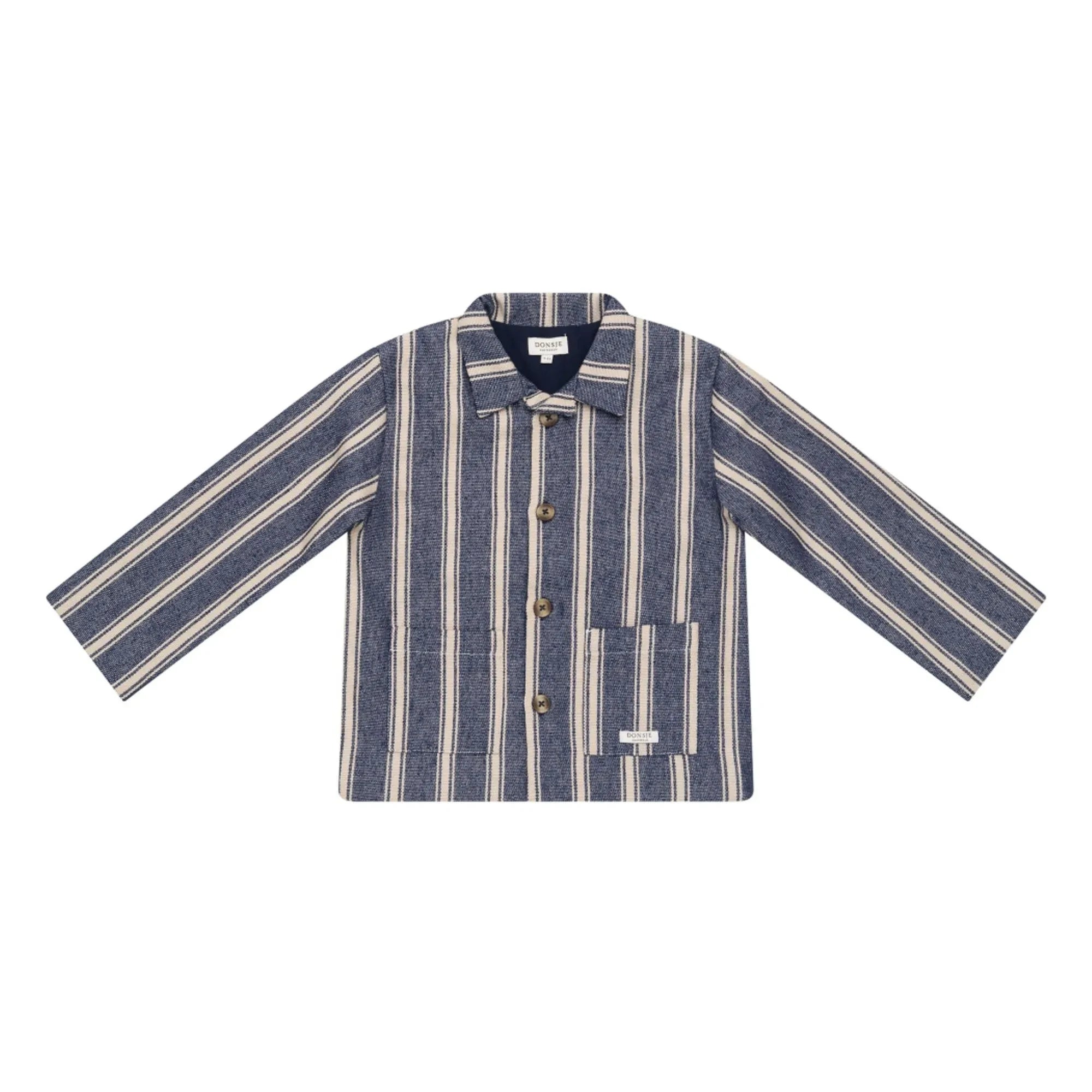Donsje - Henrik Striped Overshirt Jacket | Blue