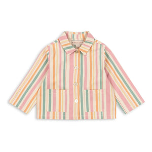 Konges Sløjd - Frankie Striped Organic Cotton Jacket | Pink