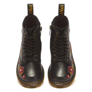 Dr Martens - Çiçekli 1460 T Bağcıklı Botlar | Siyah