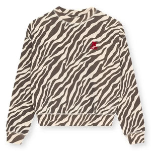 the new society - Cotton Zebra Logo Sweatshirt | Black