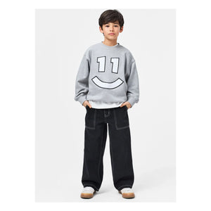 Molo - Magni Sweatshirt No. 11 Smile Organic Cotton | Grey Melange