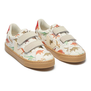 Veja - Veja x Museum Small Esplar Dinosaurs Leather Striped Sneakers | White