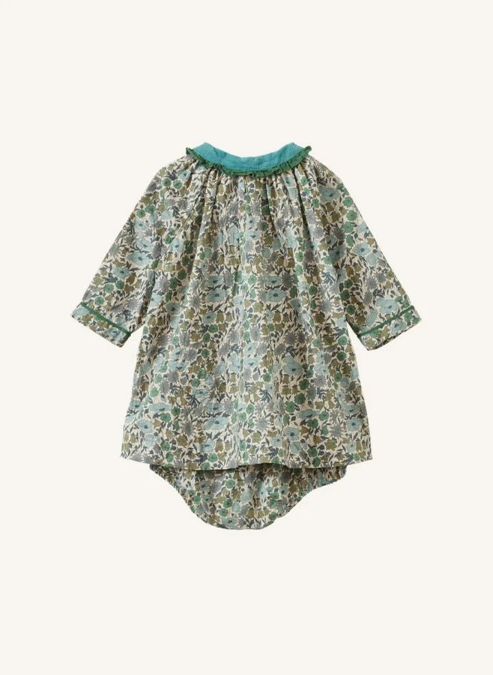 Caramel - Verdite Liberty Baby Dress | Green