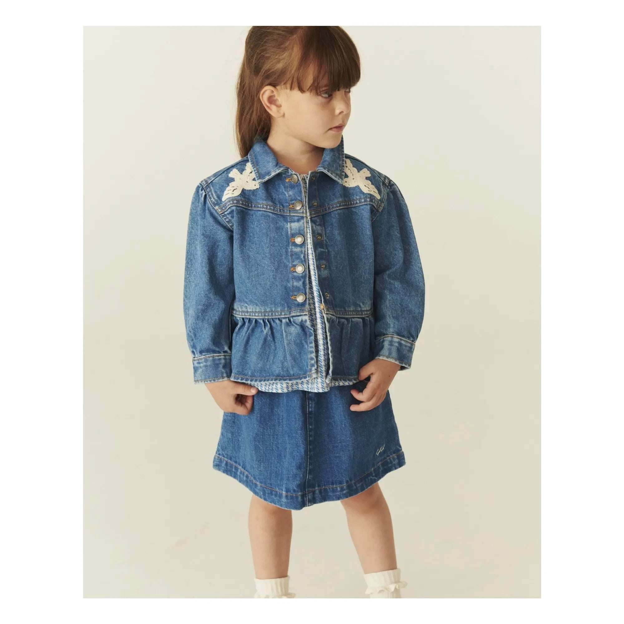 Copenhagen Colors - Denim Jacket Birds Organic Cotton | Blue