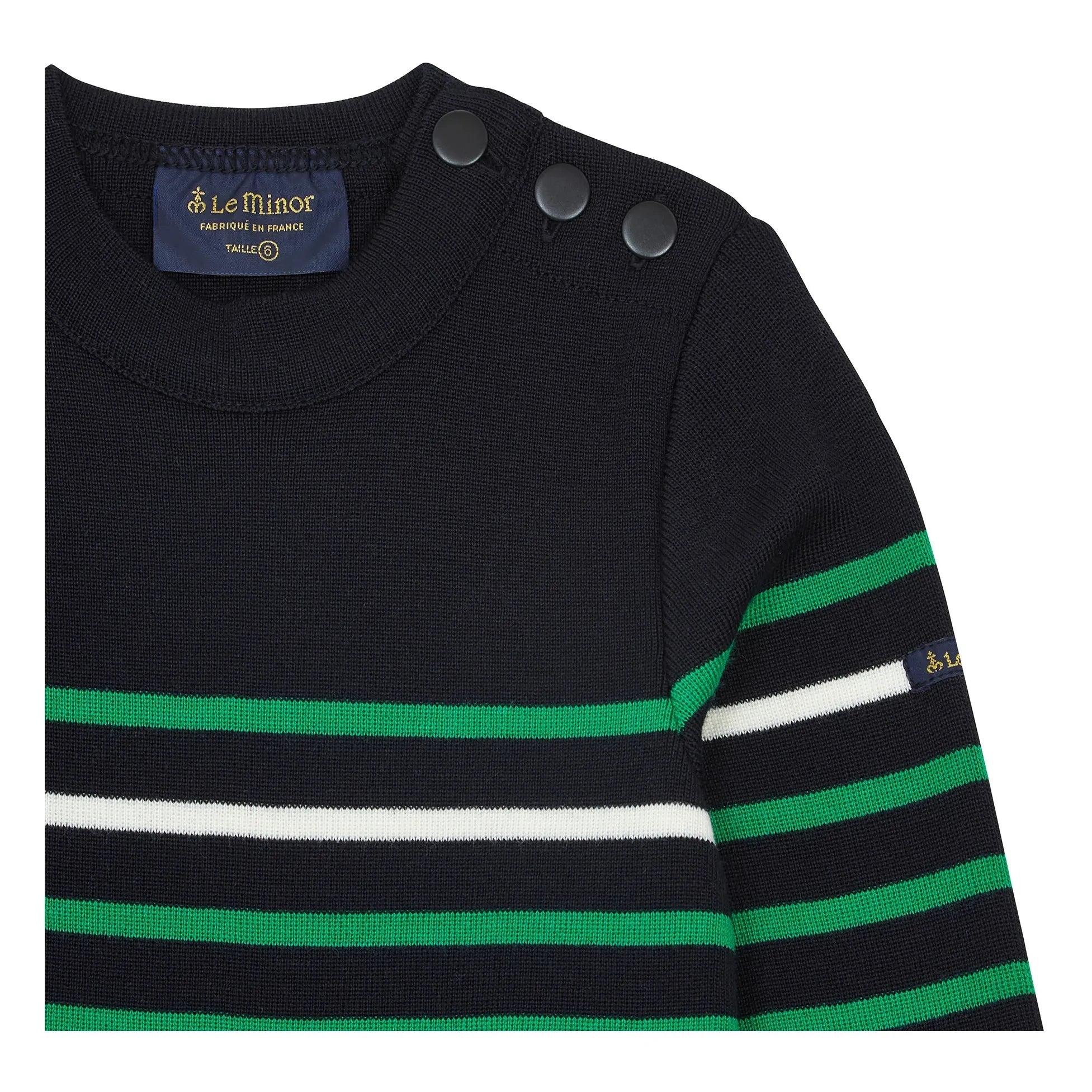 Le Minor - Striped Merino Wool Sweater x Smallable | Navy Blue