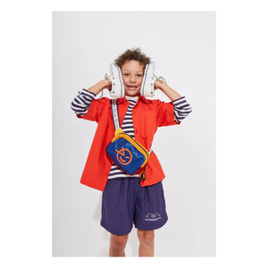 Wynken - T-shirt with striped pockets Organic cotton | Navy Blue