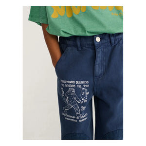Bobo Choses - Organic Cotton Patch Trousers | Blue