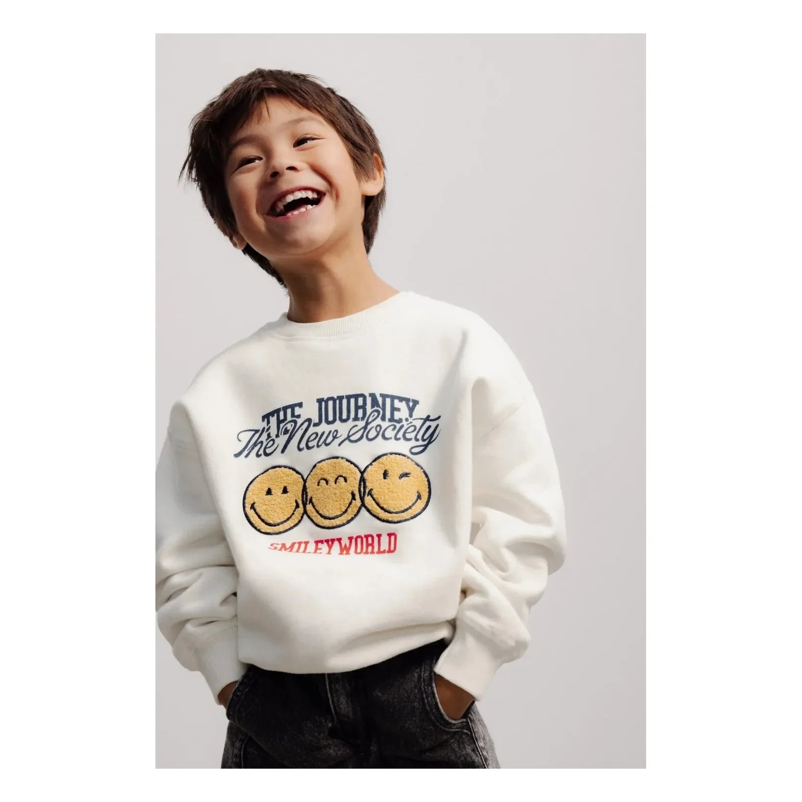the new society - Smiley Sweatshirt | Beyaz