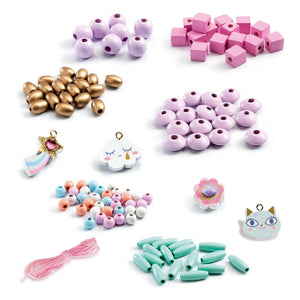 Djeco - Rainbow Wooden Beads | Pink