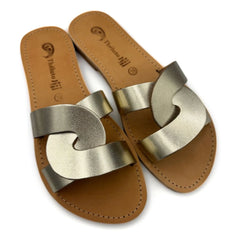 Théluto - Prune Metallic Slippers | Gold