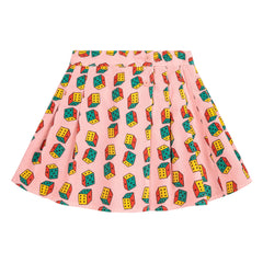 Bobo Choses - Pleated Fitted Velvet Skirt Organic Cotton | Pink