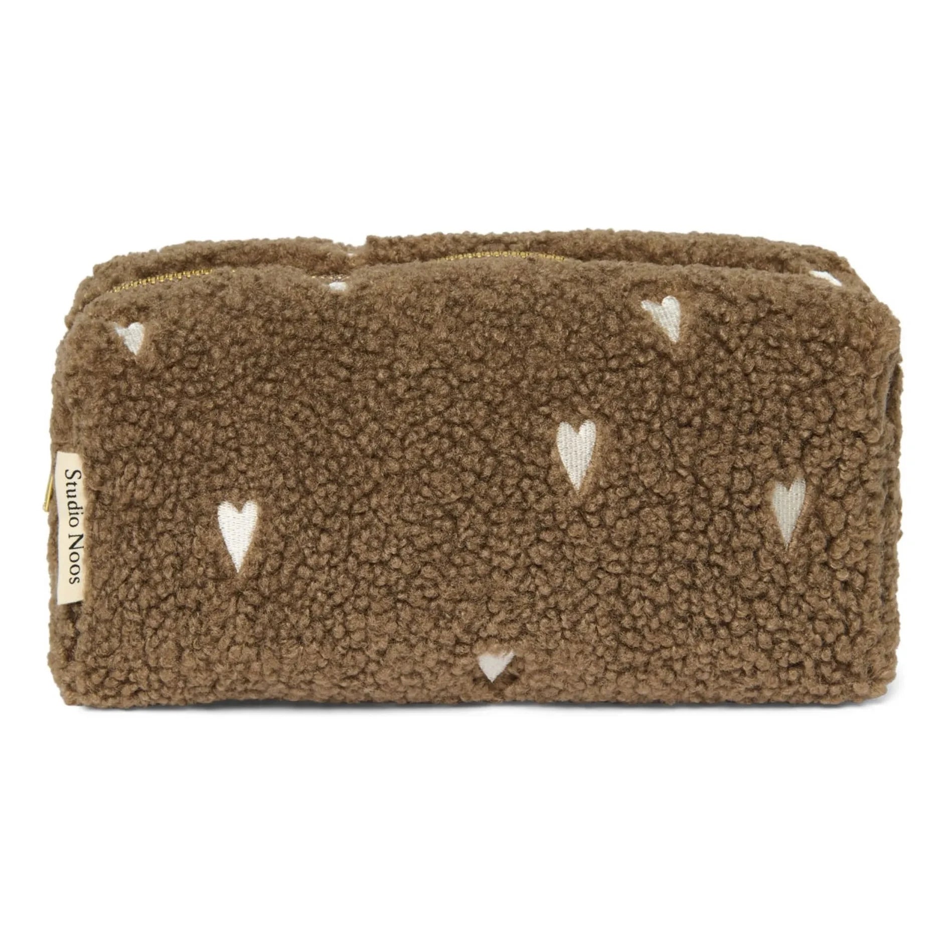Studio Noos - Heart Patterned Cosmetic Bag | Brown