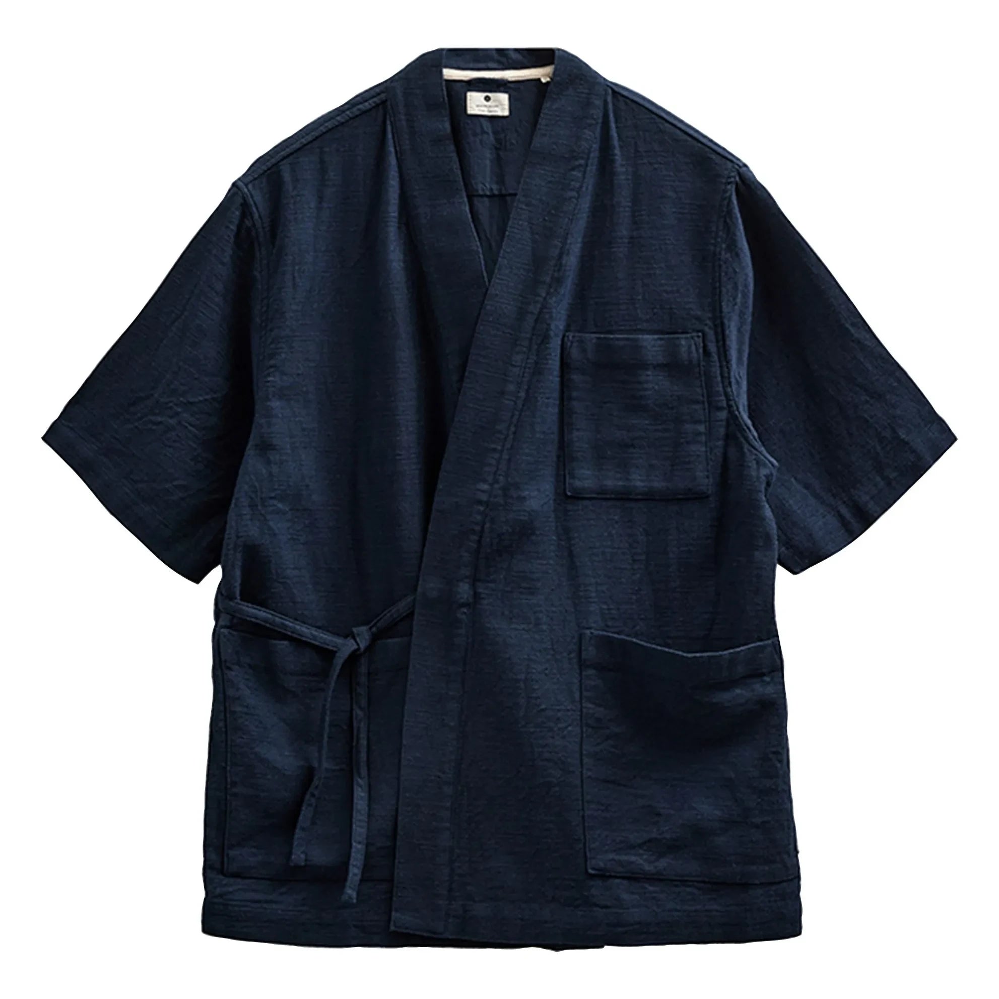 Anerkjendt - Akjesper Twill Short Sleeve Kimono | Dark Blue
